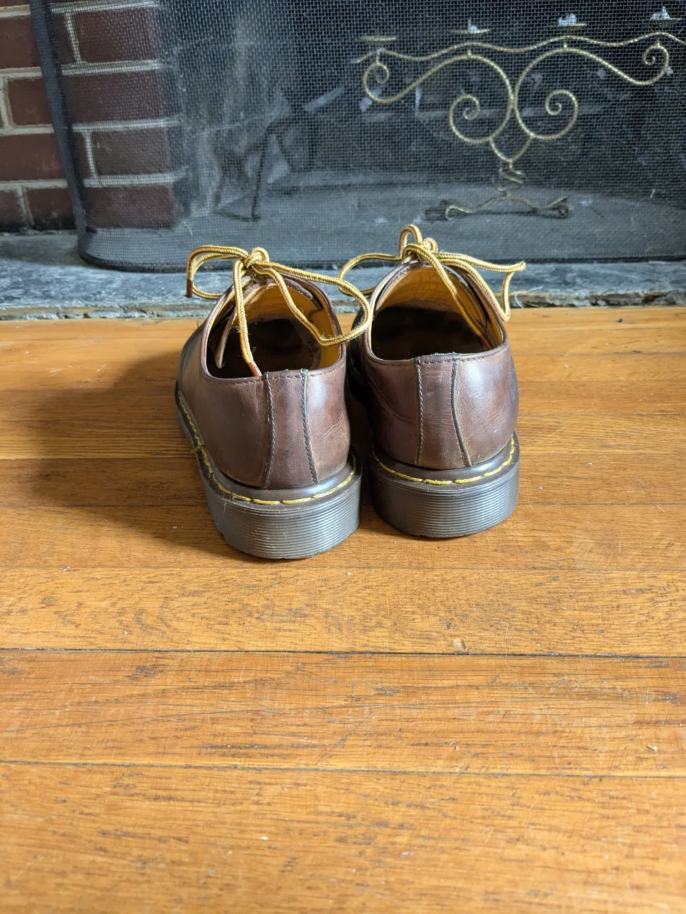 1990s Made in England Dr. Martens 1461s in Brown Leather